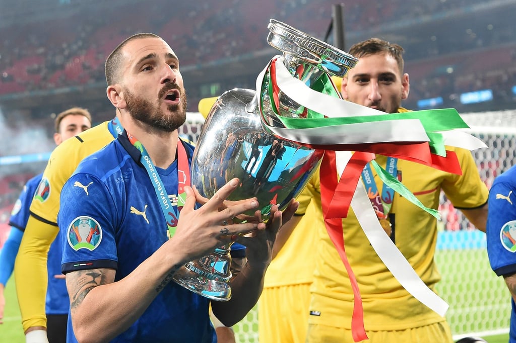 Italienische Erfolgsgaranten: Leonardo Bonucci (l) und Keeper Gianluigi Donnarumma (verdeckt).