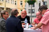Andreas Voigt, Thomas Gahler und Steffen Reisbach (v.l.) im Gespräch mit den MZ-Redakteuren Wolfram Schlaikier (2.v.l.) und Karl Ebert (r.).