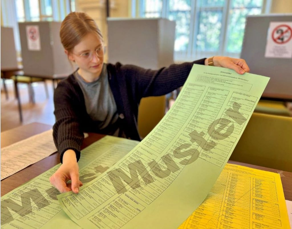 Solche Muster-Stimmzettel hängen am Sonntag in jedem Bernburger Wahllokal aus. Den Wählern wird geraten, sich in der Warteschlange daran schon mal zu orientieren, damit die Stimmabgabe in der Wahlkabine zügig läuft.