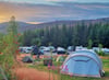Mitten im Harz liegt stehen Zelte, Wohnmobile und Caravans umgeben von Wald und Bergen auf einem Campingplatz in 630 Metern Höhe. 