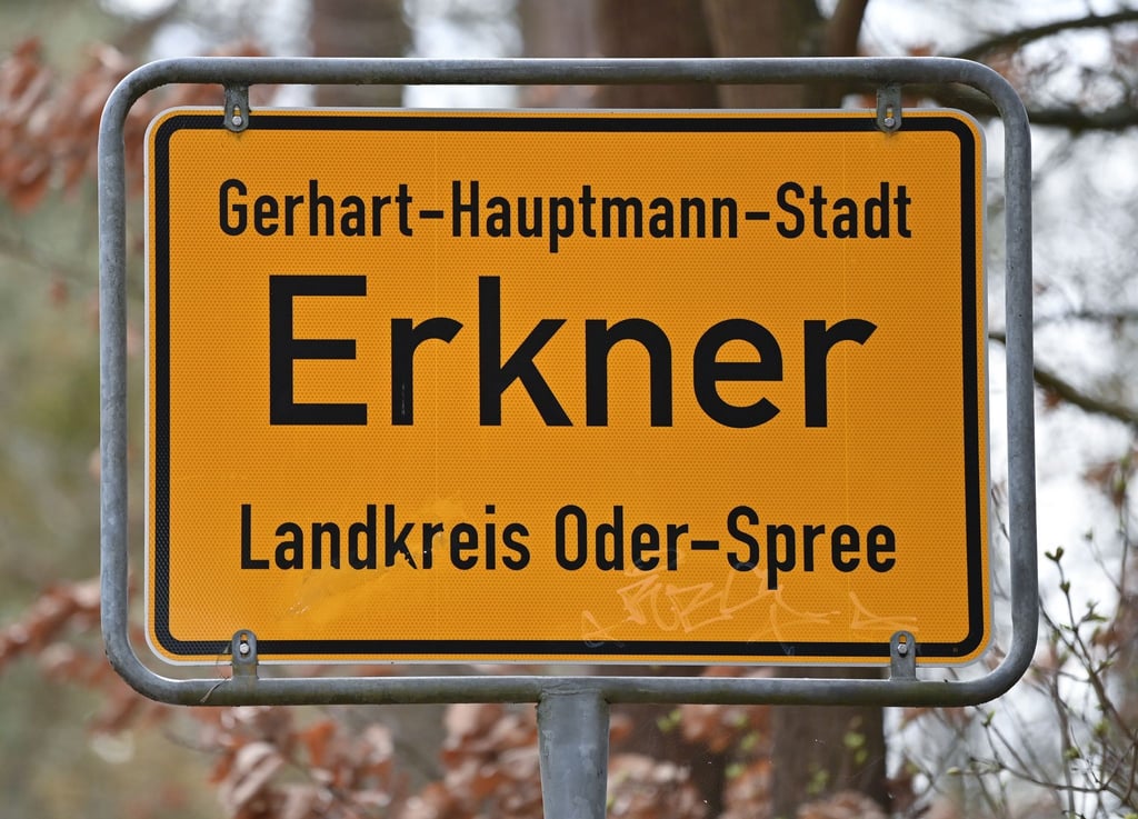 Das Ortseingangsschild von Erkner.