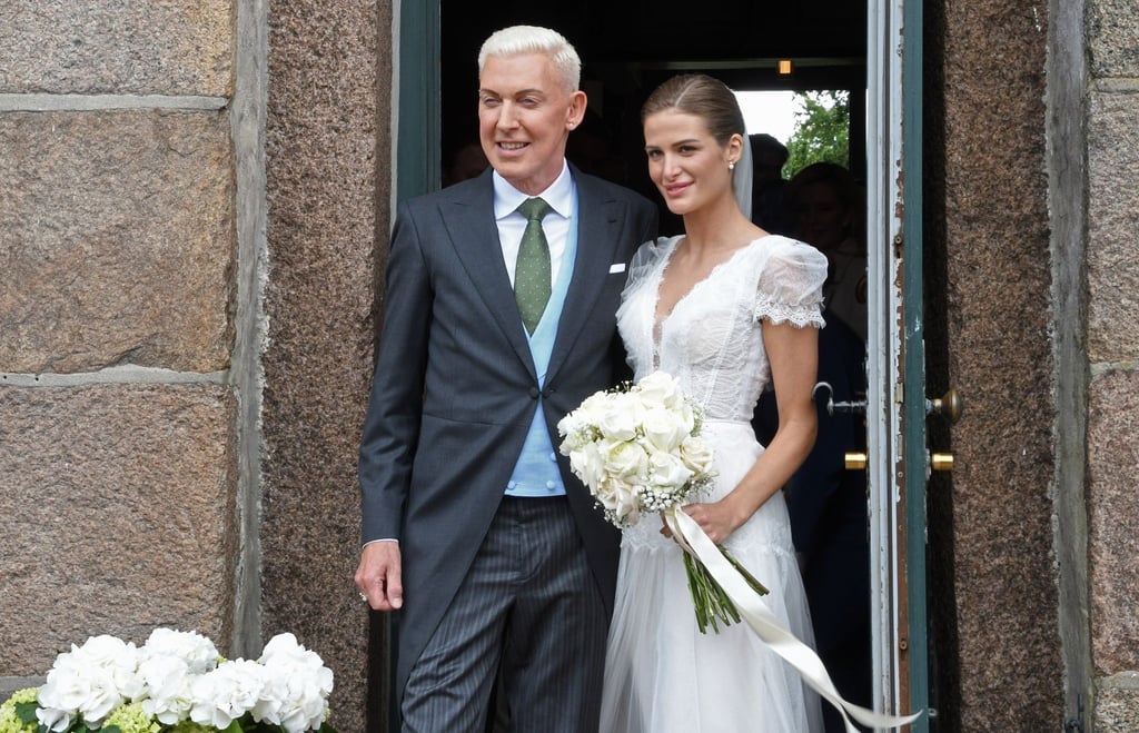 Musiker H.P. Baxxter und seine frisch angetraute Ehefrau Sara kommen nach der Hochzeit aus der Kirche St. Severin auf Sylt.