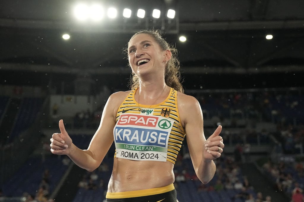 Hindernisläuferin Gesa Krause sicherte sich bei der EM in Rom die Silbermedaille.