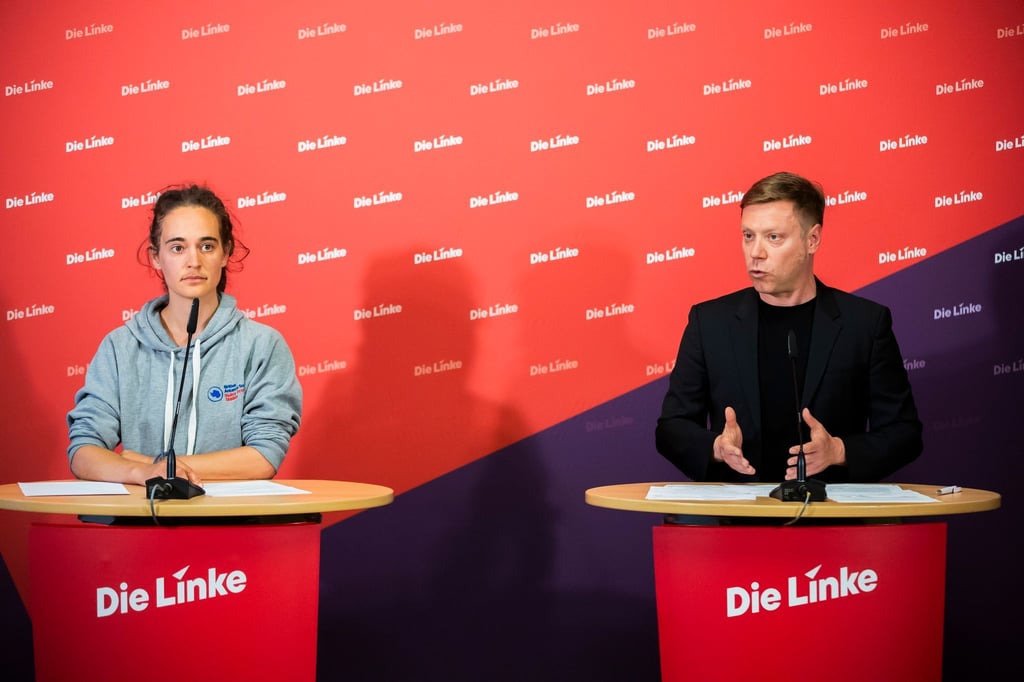 Carola Rackete und Martin Schirdewan, neugewählte Europaabgeordnete für Die Linke.