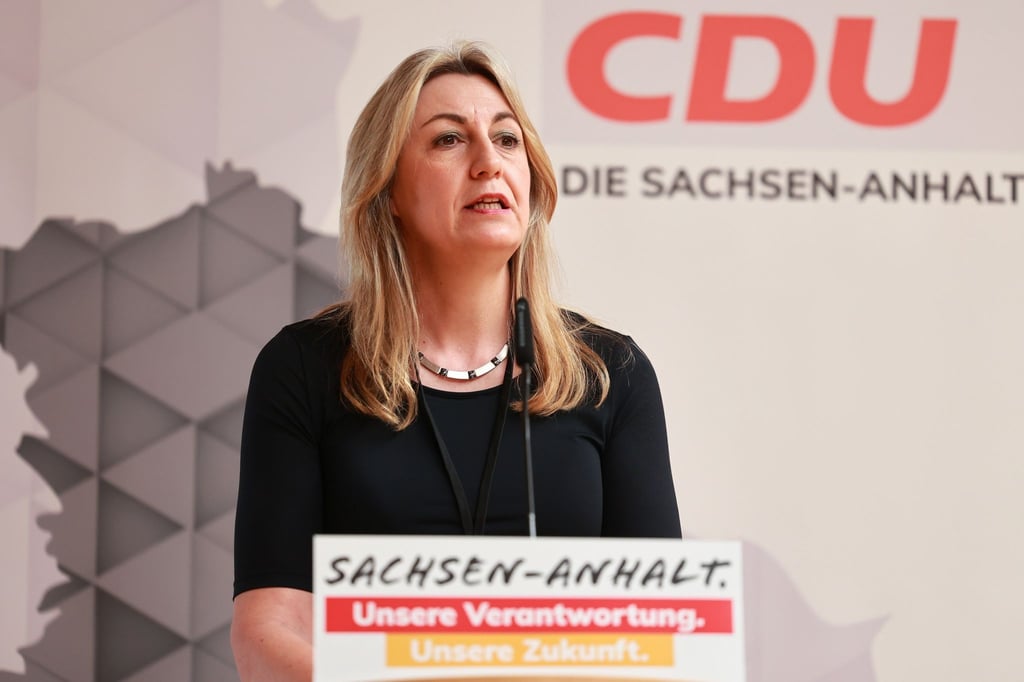 Politikwissenschaftlerin Alexandra Mehnert spricht bei der Landesvertreterversammlung von Sachsen-Anhalts CDU.