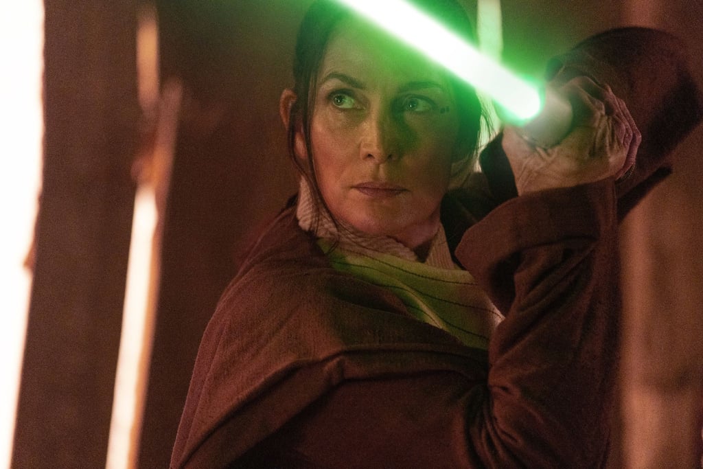 Carrie-Anne Moss als Jedi-Meisterin Indara in „Star Wars: The Acolyte“.