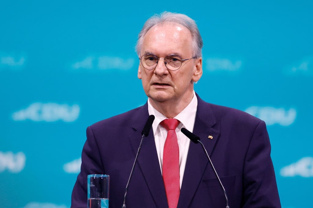 Reiner Haseloff (CDU), Ministerpräsident von Sachsen-Anhalt, beim CDU-Bundesparteitag.