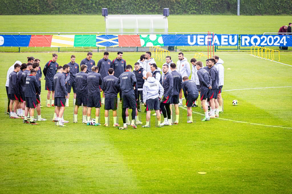 Die Mannschaft beim öffentlichen Training.
