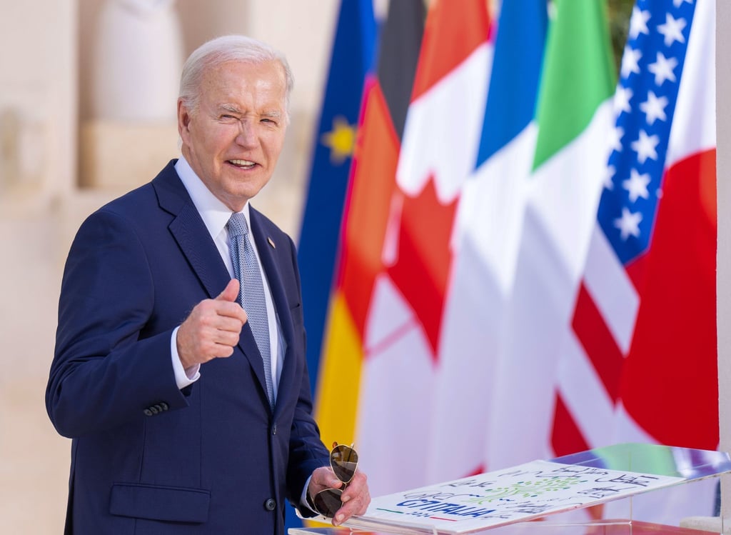 US-Präsident Joe Biden beim Gipfeltreffen der G7-Staaten in Bari, Italien.