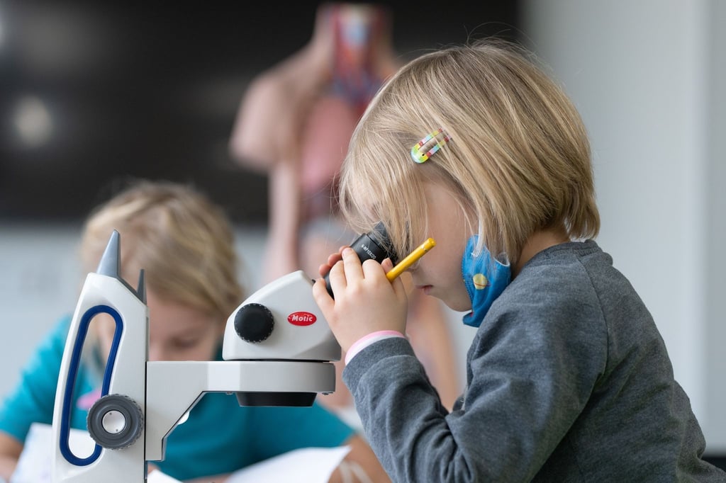 Grundschüler der Universitätsschule Dresden arbeiten während einer Projektwoche.