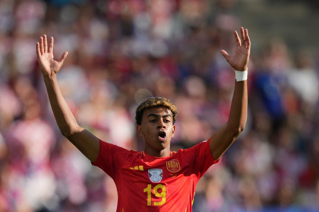 Spaniens Jung-Talent Lamine Yamal machte gegen Kroatien ein starkes Spiel.