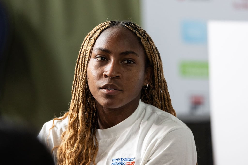 Tennisprofi Coco Gauff bei einem Interview in Berlin.