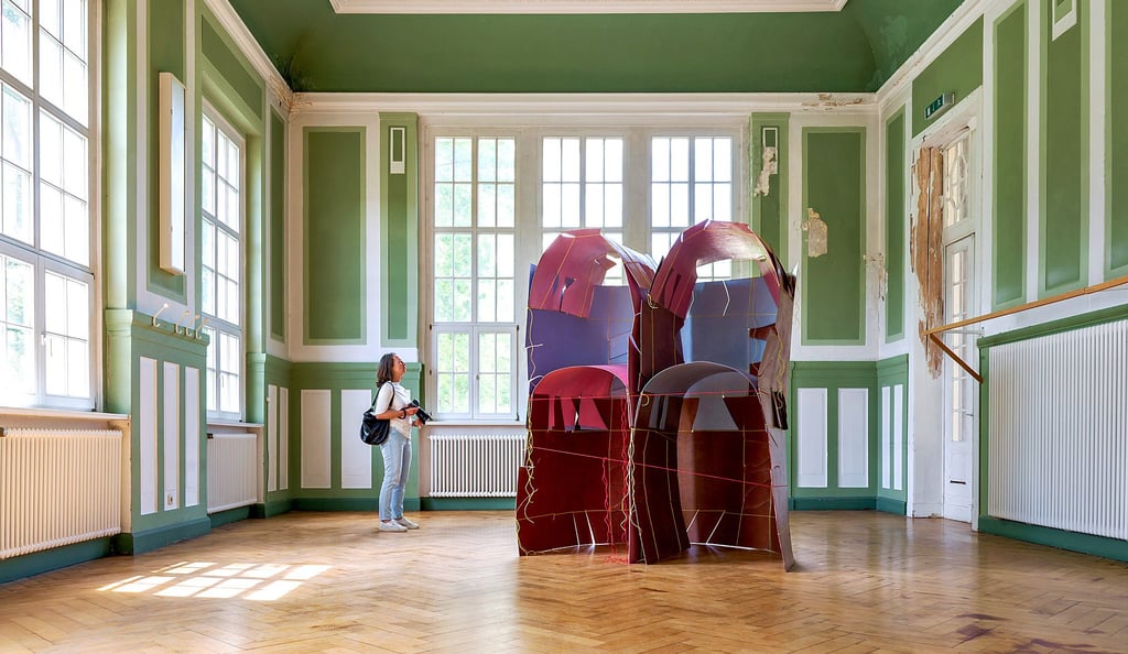 „Dome“ heißt das Werk von Olaf Holzapfel, das im ehemaligen Gymnastiksaal des Kurmittelhauses gezeigt wird.