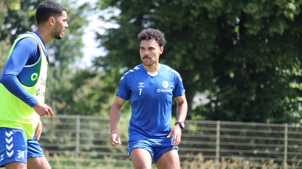 Herbert Bockhorn und Tarek Chahed beim ersten FCM-Training.