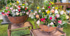 Die Blumenhalle auf der Laga präsentiert sich mit verschiedenen Rosen-Arrangements. 