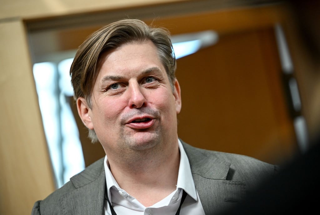 Maximilian Krah, AfD-Spitzenkandidat zur Europawahl 2024, aufgenommen am Rande der Beratungen mit den neugewählten AfD Europa-Abgeordneten nach der Europawahl.