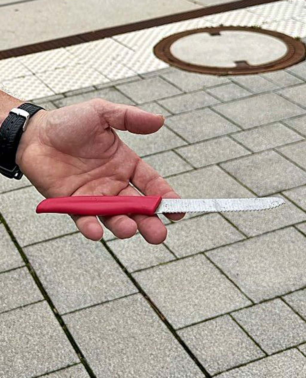 Dieses Küchenmesser wurde einem Passanten in Stendal von der Polizei abgenommen.