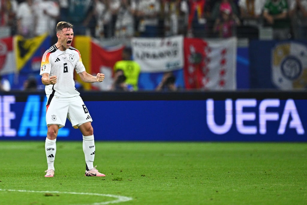 Erleichterung in Frankfurt: Joshua Kimmich freute sich lautstark über den späten Ausgleich.