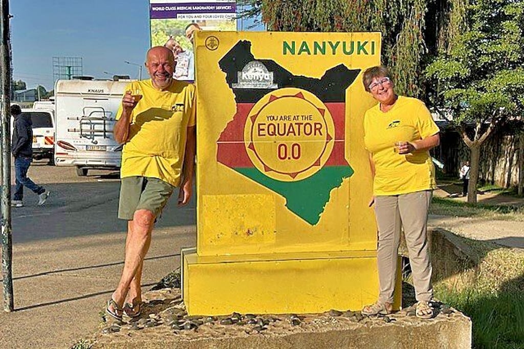 Maria und Gerd Piller haben den Äquator überquert.