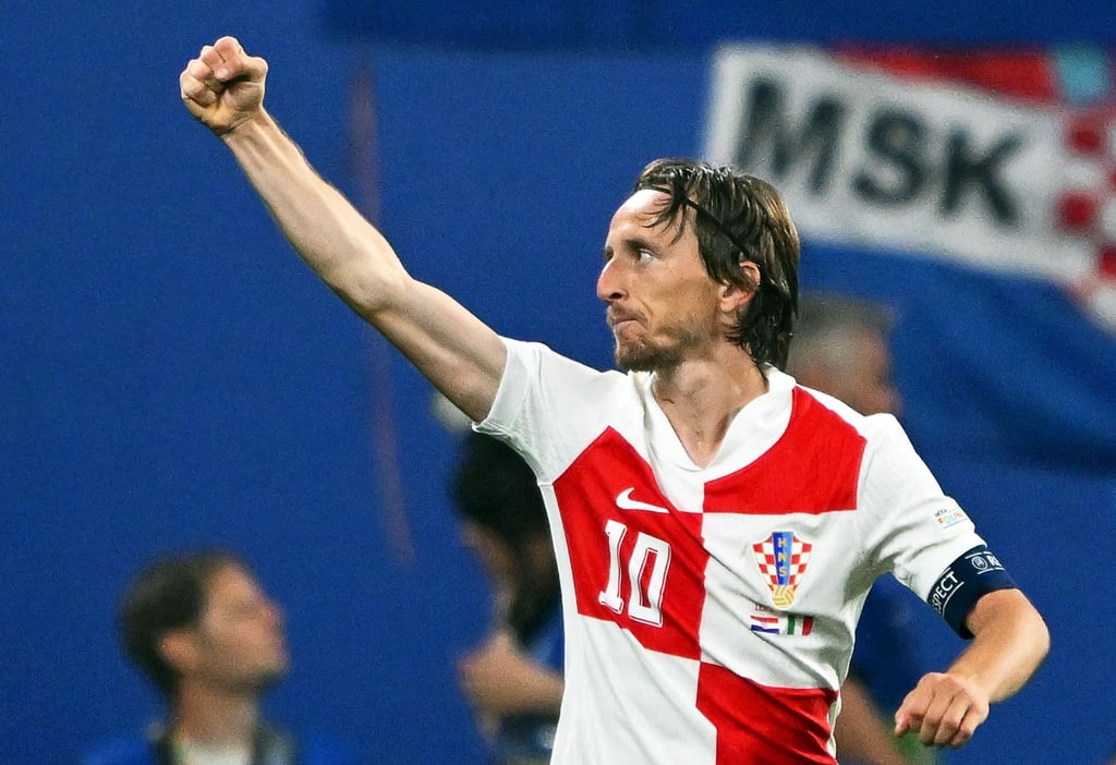 Kroatiens Luka Modric jubelt über seinen Treffer zum 1:0.