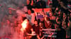 Kroatische Fans zündeten während des Spiels gegen Italien Pyrotechnik.