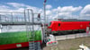 Blick auf einen Tank an einer Tankstelle für Pflanzenöl-Diesel der Deutschen Bahn in Halle/Saale.