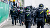 Polizeieinsatz bei einem Fußballspiel in Thüringen.
