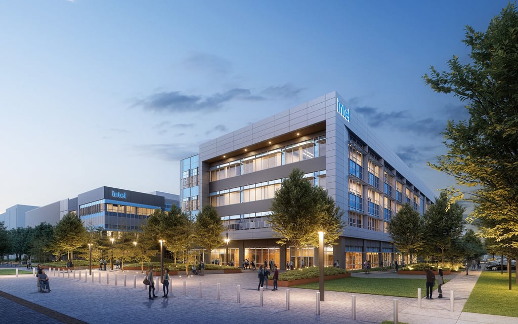 Intel Magdeburg: So sollen die Intel-Fabriken Magdeburg aussehen.