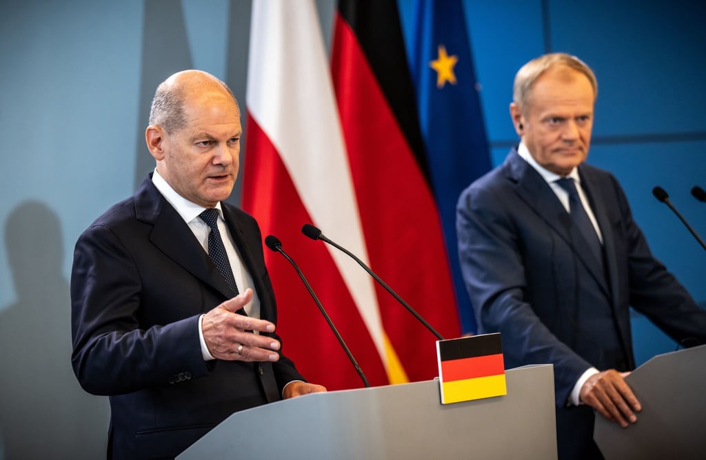 Bundeskanzler Scholz und Polens Regierungschef Tus