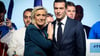 Die Parlamentswahl in Frankreich wird ein knappes Rennen. Sie könnte Frankreichs Rechtsnationale unter Marine Le Pen (l) und Jordan Bardella (r) an die Macht bringen. (Archivbild)