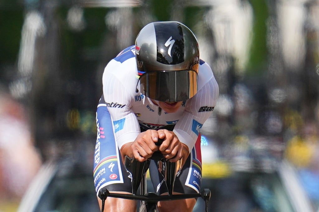 Der belgische Etappensieger Remco Evenepoel in Aktion.