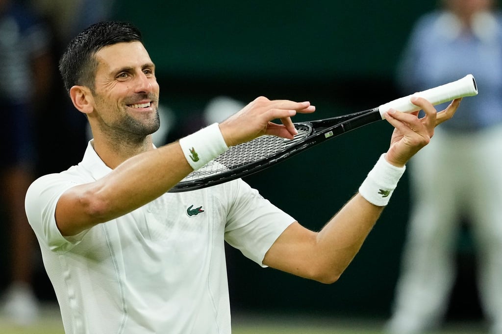 Novak Djokovic jubelt nach seinem Sieg über Holger Rune.