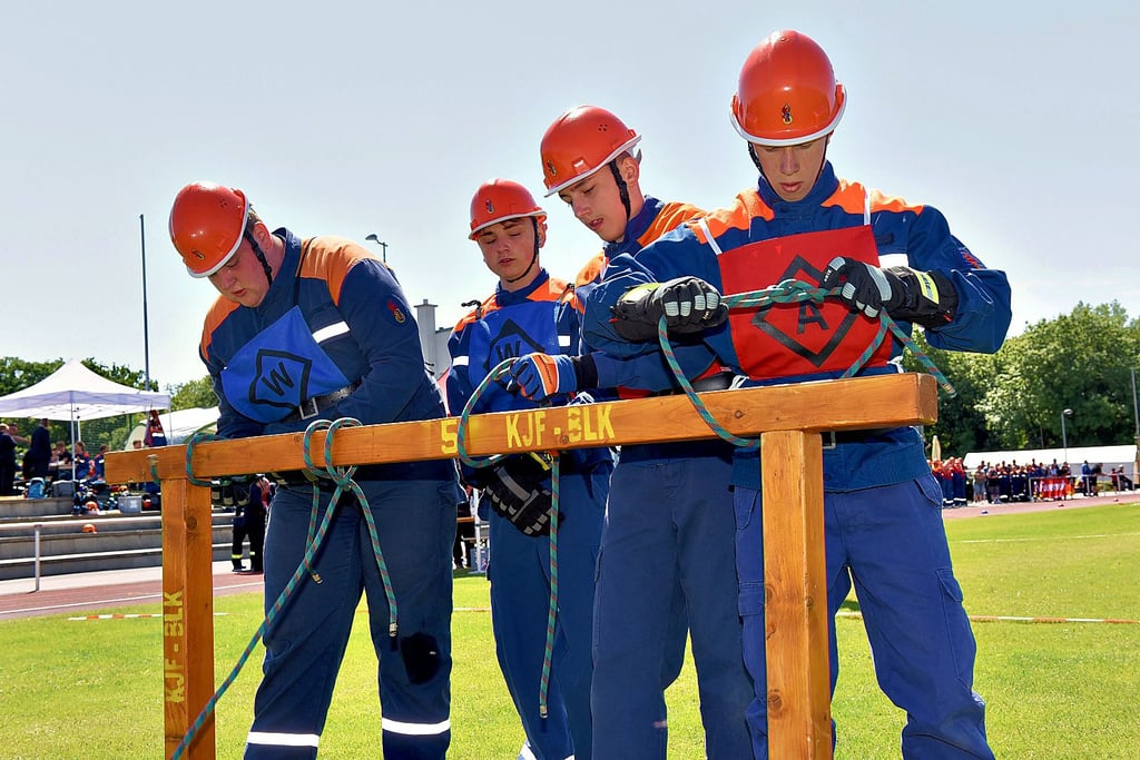 Schnappschuss von den Landesmeisterschaften der Jugendfeuerwehren im Friesenstadion in Sangerhausen.