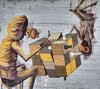 Ein überdimensionales Graffiti-Gemälde in Halle scheint den Streit um Wokeness zu illustrieren: Der eine sieht die Welt so, der andere genau andersherum.