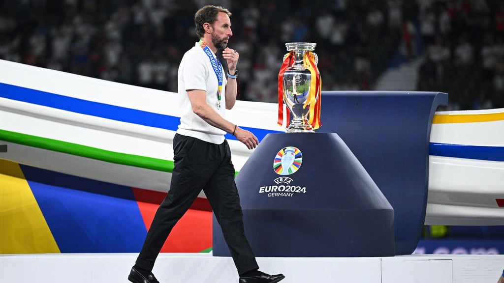 Trainer Gareth Southgate geht im EM-Finale mit England wieder leer aus.