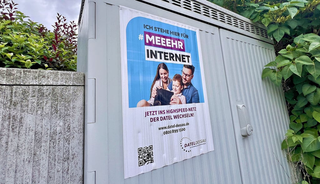 Die Datel wirbt für den Umstieg auf das schnelle Internet. In Mosigkau ist ein Glasfaserprojekt in Vorbereitung.