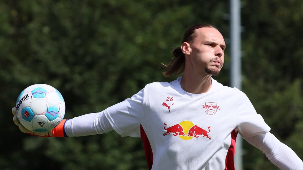 Maarten Vandevoordt&nbsp;im Training bei RB Leipzig.