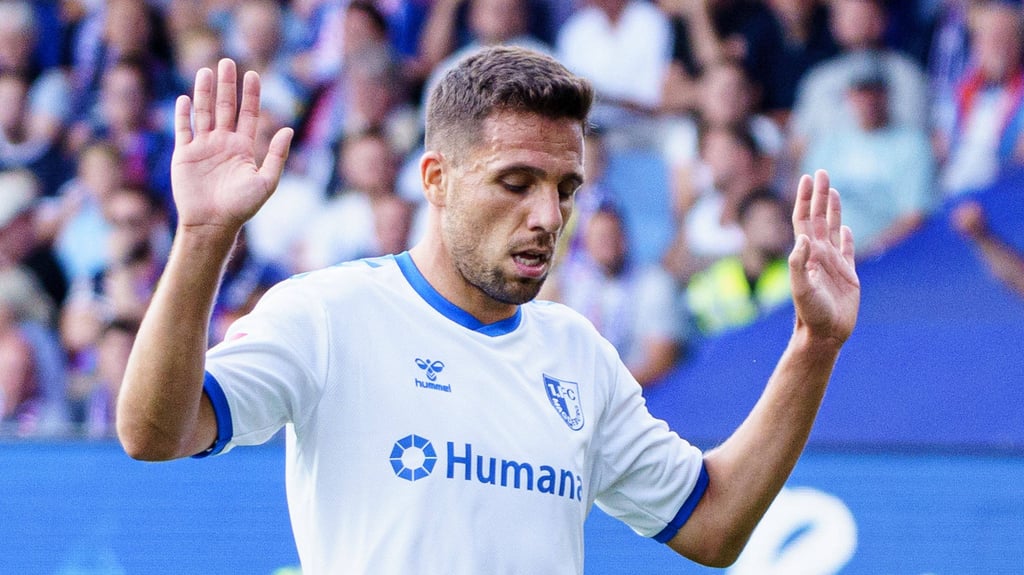 Ahmet Arslan vom 1. FC Magdeburg. Er verweigerte den Torjubel bei seinem Treffer gegen den ehemaligen Arbeitgeber Holstein Kiel.