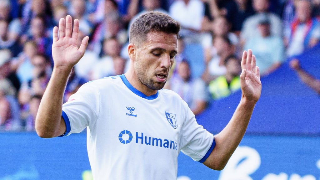 Ahmet Arslan vom 1. FC Magdeburg. Er verweigerte den Torjubel bei seinem Treffer gegen den ehemaligen Arbeitgeber Holstein Kiel.