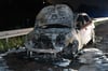 Der Citroën  brannte am Samstagabend vollständig aus.
