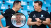 Was planen FCM-Sportchef Otmar Schork (li.) und FCM-Cheftrainer Christian Titz (re.) mit Neu-Stürmer Aleksa Marusic beim 1. FC Magdeburg