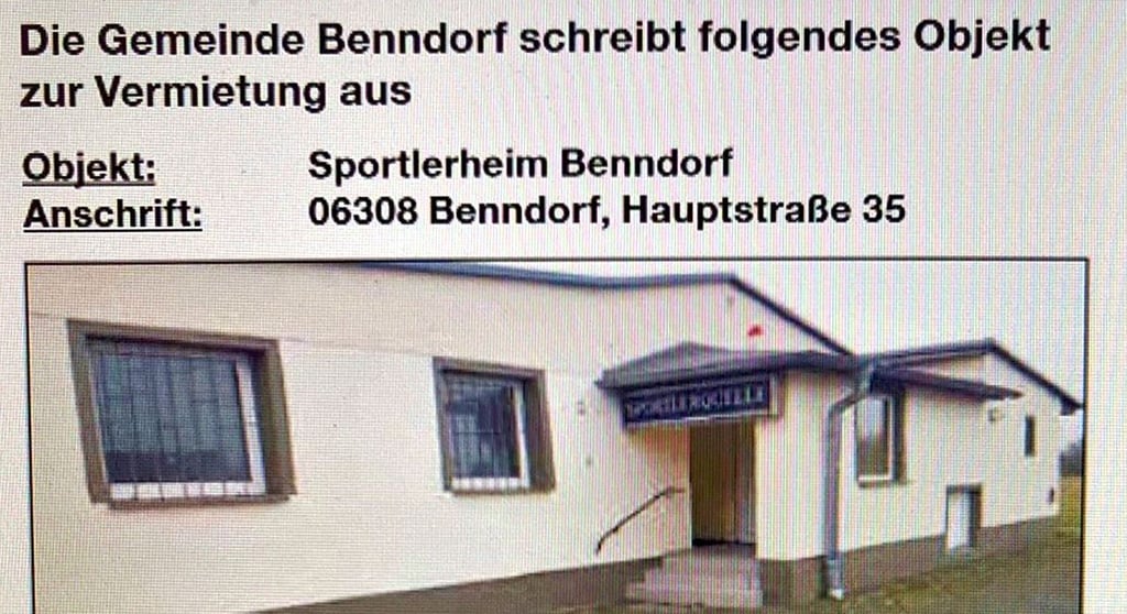 Im Kommunalanzeiger wird das Benndorfer Objekt angeboten.