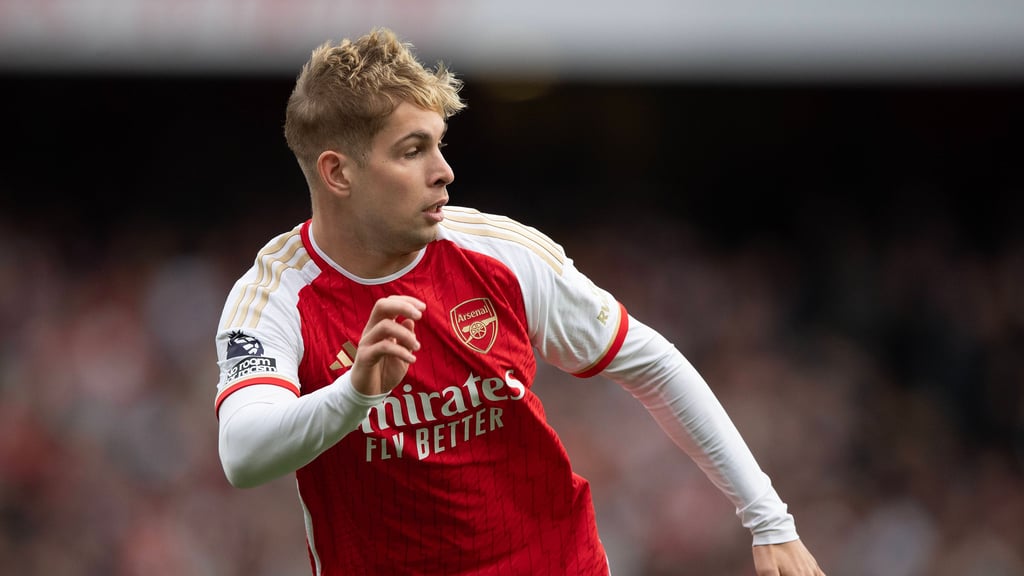 Emile Smith Rowe im Spiel des FC Arsenal gegen Aston Villa.