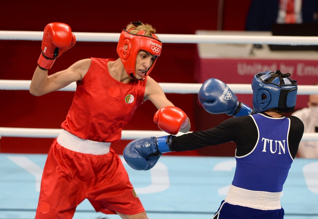 Imane Khelif (l) bei den Olympischen Spielen von London