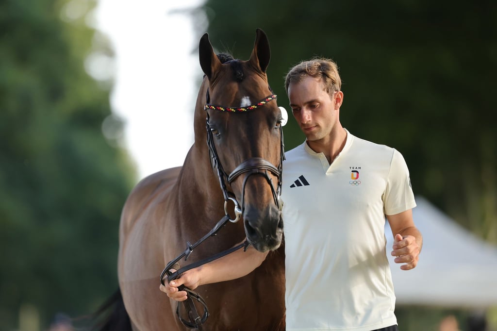 Richard Vogels Pferd United Touch besteht die tiermedizinische Untersuchng