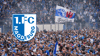 Die Fans vom 1. FC Magdeburg nach dem Aufstieg in die 2. Bundesliga im Jahr 2022.