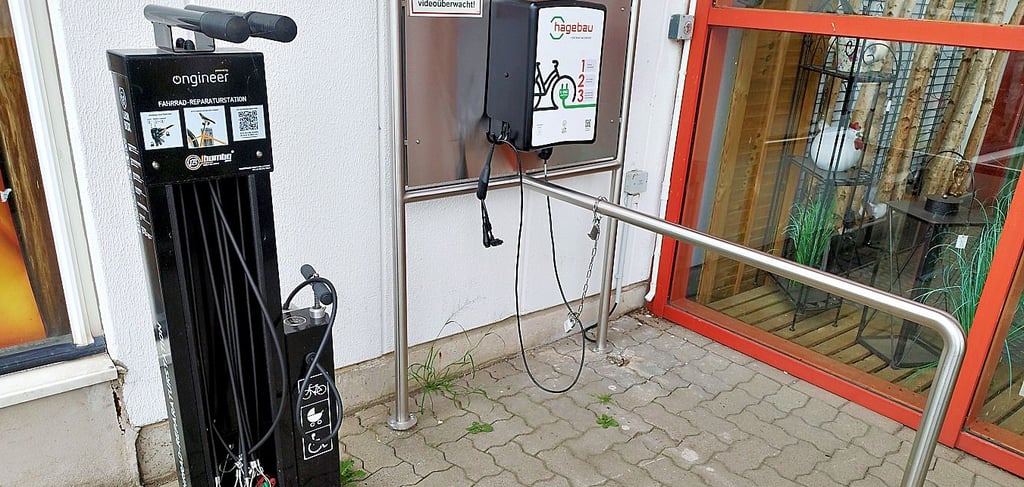 Die Radservice-Station bei Hagebau in Salzwedel.