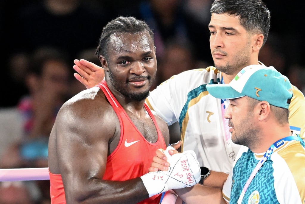 Boxer Nelvie Tiafack kann trotz des verpassten Finaleinzugs lächeln.