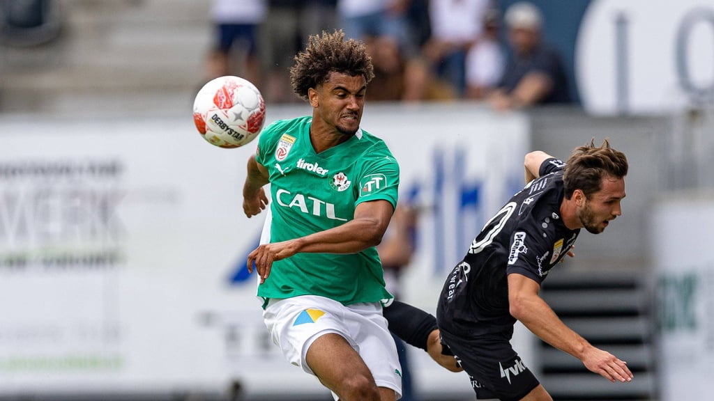 Jamie Lawrence, Ex-Spieler vom 1. FC Magdeburg, bei seinem Debüt für die WSG Tirol.