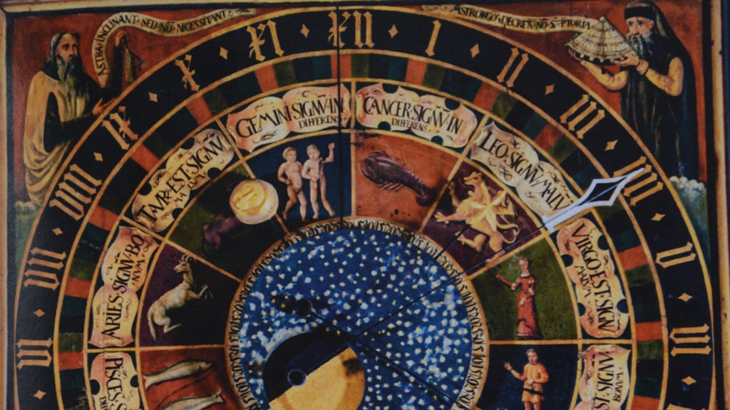 Der obere Teil der Astronomischen Uhr in der Marienkirche Stendal.